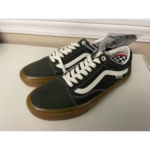 Vans Shoes Mens Vans Skate Old Skool Pro Forest Green Gum Sneakers